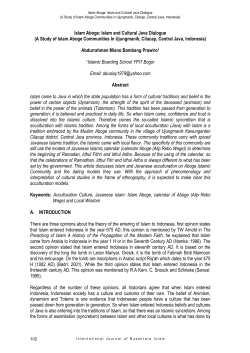 Islam Aboge: Islam and Cultural Java Dialogue (A