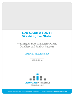 Washington State - Actionable Intelligence for Social Policy