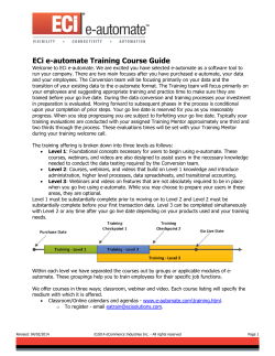ECi e-automate Training Course Guide