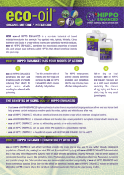eco-oil HIPPO ENHANCED HAS FOUR MODES OF ACTION THE