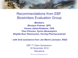 Recommendations from EBF Biosimilars Evaluation Group