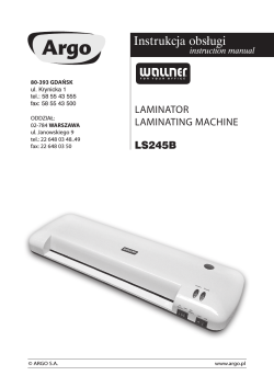 Laminator Wallner LS245B instrukcja obsługi PDF