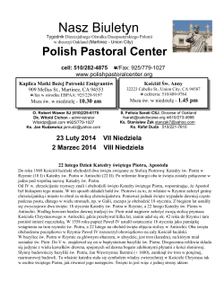 Nasz Biuletyn - Polish Pastoral Center