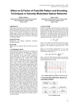 Effect on Q Factor of Fixed Bit Pattern and Encoding Techniques in