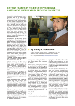 District heating in the EU&acute;s comprehensive assessment