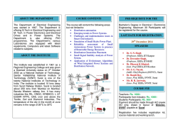 II Sponsored Short Term Training Programme on Recent Trends in