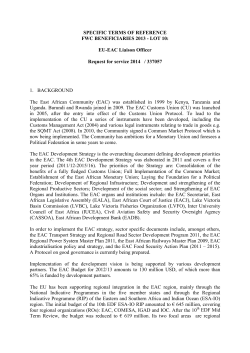 EU-EAC Liaison Officer Request for service 2014 / 337057 1