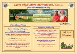 Datta Yoga Centre Australia Inc., Melbourne All Are Welcome