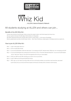 Download Guidline to Join ALLEN Whizkid
