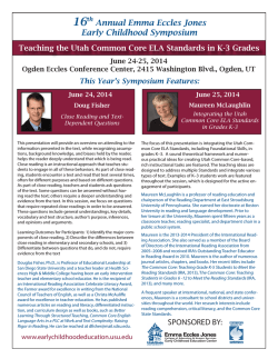 Annual Emma Eccles Jones Early Childhood Symposium