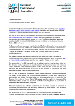 EFJ has written - International Federation of Journalists