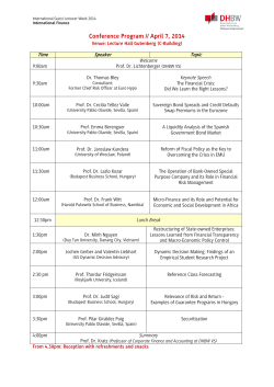 Conference Program // April 7, 2014
