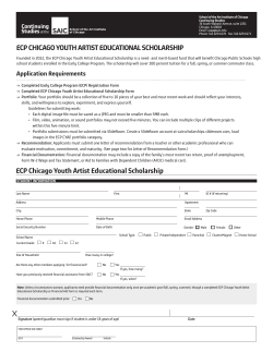 ECP Chicago Youth Artist Educational Scholarship Application Form