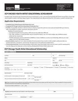 ECP Chicago Youth Artist Educational Scholarship Application Form