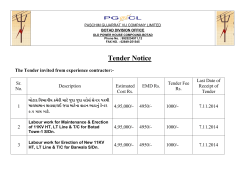 Tender Notice - Paschim Gujarat Vij Company Limited