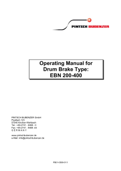 Operating Manual for Drum Brake Type: EBN 200-400