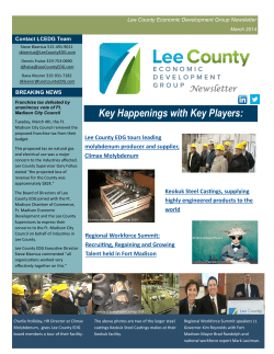 March 2014 Newsletter - Lee County Economic Development Group