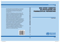 who expert committee on specifications for pharmaceutical
