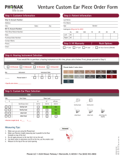 Venture Custom Ear Piece Order Form