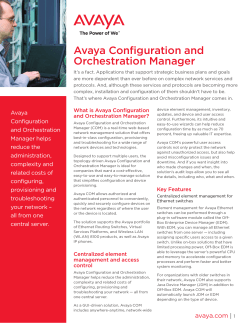 Avaya Configuration and Orchestration Manager