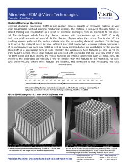 Micro-wire EDM @ Viteris Technologies