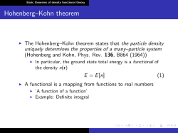 Hohenberg&ndash;Kohn theorem