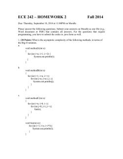 ECE 242 &ndash; HOMEWORK 2 Fall 2014