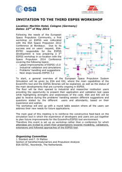INVITATION TO ESPSS WORKSHOP