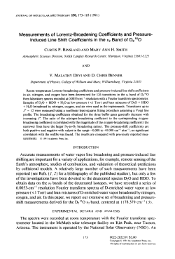 Measurements of Lorentz-Broadening Coefficients and Pressure