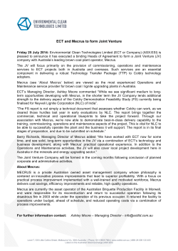 ECT and Mecrus to form Joint Venture