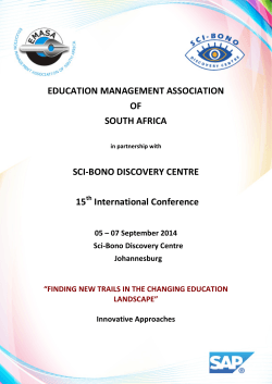 2014 EMASA Conference Programme Sept - Sci-Bono