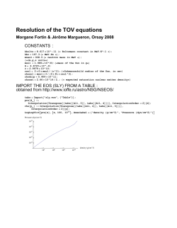 Resolution of the TOV equations