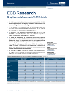 ECB research: Draghi reveals favourable TLTRO