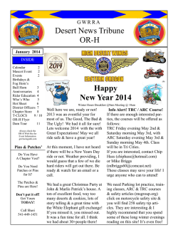 Jan 2014 - Oregon Chapter H High Desert Wings