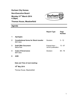 Durham City Homes Non-Executive Board meeting 31 March 2014