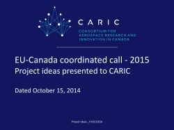 Project Ideas EU-Canada coordinated call - 2015