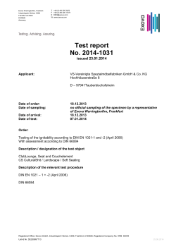 Test report No. 2014-1031