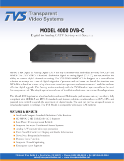 MODEL 4000 DVB-C - Transparent Video Systems