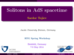 Solitons in AdS spacetime Sardor Tojiev
