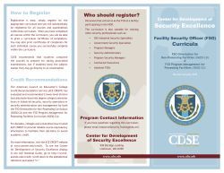 FSO Curricula Brochure - DSS / Center for Development of Security