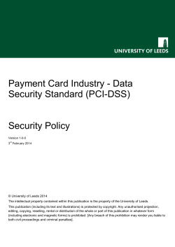 PCI - DSS Policy - University of Leeds
