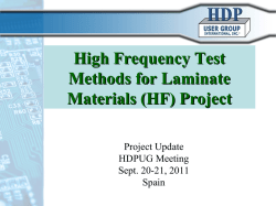 High Frequency Test Methods for Laminate Materials