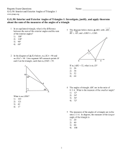 G.G.30: Interior and Exterior Angles of Triangles 1