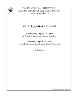 2014 Hypatia Contest - CEMC