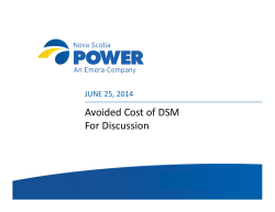 Avoided Cost of DSM For Discussion