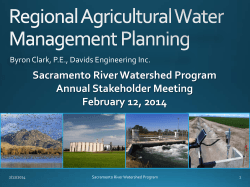 Regional Agricultural Water Management Planning