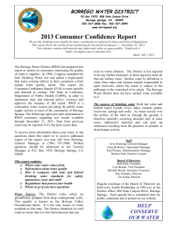 2013 Consumer Confidence Report
