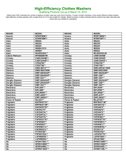 approved list of washers