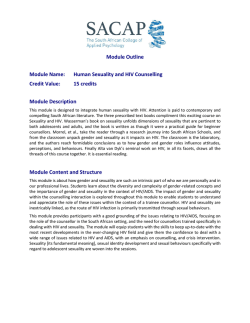 Human Sexuality HIV Counselling Module Outline