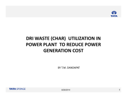 DRI WASTE (CHAR) UTILIZATION IN POWER